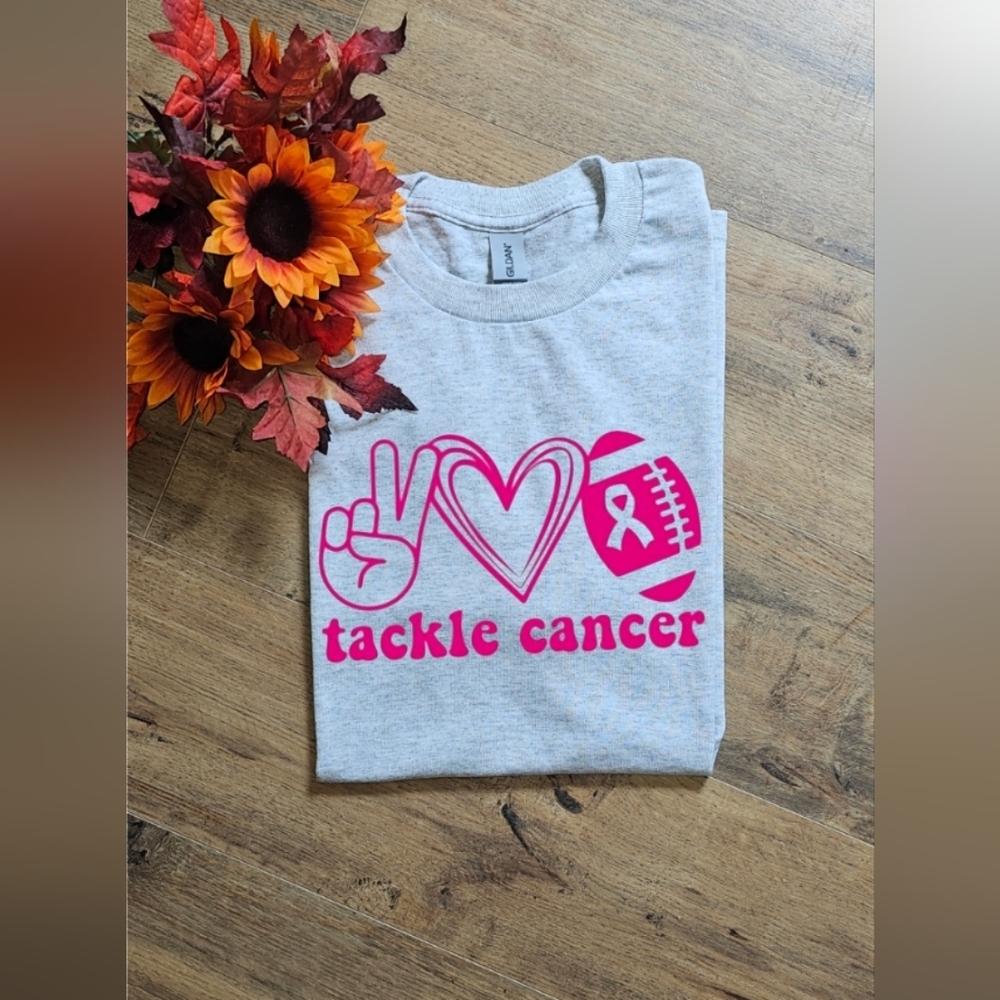 Tackle Cancer Football Cancer Awarness Tee